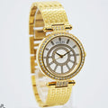 Guess Muse Crystals White Dial Rose Gold Steel Strap Watch For Women - W1008L2