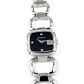 Gucci G Diamonds Black Dial Silver Steel Strap Watch For Women - YA125509