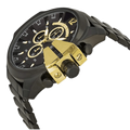 Diesel Mega Chief Chronograph Black Dial Black Steel Strap Watch For Men - DZ4338