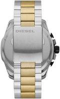 Diesel Mega Chief Chronograph Black Dial Two Tone Steel Strap Watch For Men - DZ4581