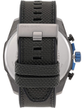 Diesel Mega Chief Chronograph Black Dial Black Nylon Strap Watch For Men - DZ4500