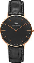 Daniel Wellington Classic Reading Black Dial Black Leather Strap Watch For Women - DW00100141
