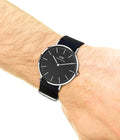 Daniel Wellington Classic Bayswater Black Dial Black NATO Strap Watch For Men - DW00100278