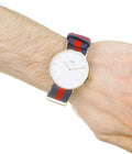Daniel Wellington Classic Oxford White Dial Two Tone NATO Strap Watch For Men - DW00100001