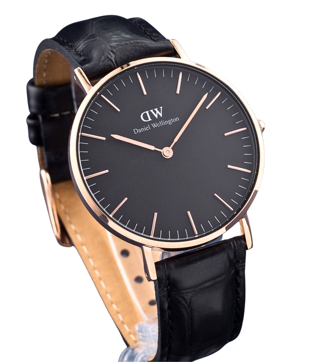 Daniel Wellington Classic Reading Black Dial Black Leather Strap Watch For Women - DW00100141