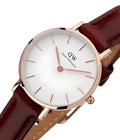 Daniel Wellington Classic Petite St Mawes White Dial Brown Leather Strap Watch For Women - DW00100231