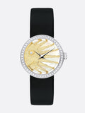 Dior La D De Dior Dior Rose Céleste Diamonds Mother of Pearl Dial Black Leather Strap Watch for Women - CD04711X1001 0000