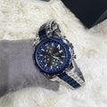Guess Octane Chronograph Blue Dial Two Tone Steel Strap Watch for Men - W1046G2