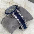 Guess Octane Chronograph Blue Dial Two Tone Steel Strap Watch for Men - W1046G2