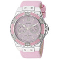 Guess Limelight Quartz Diamonds Pink Dial Pink Denim Strap Watch For Women - W0775l15