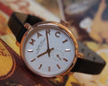 Marc Jacobs Sally White Dial Black Leather Strap Watch for Women - MBM1352