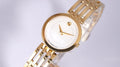 Movado Esperanza 28mm Mother of Pearl Dial Gold Steel Strap Watch For Women - 0607054