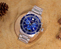 Movado Series 800 Chronograph Blue Dial Silver Steel Strap Watch For Men - 2600141
