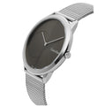Calvin Klein Minimal Black Dial Silver Mesh Bracelet Watch for Men - K3M21123