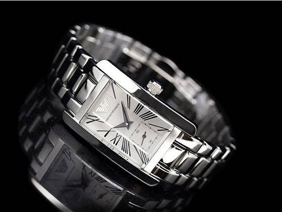 Emporio Armani White Dial Silver Stainless Steel Watch For Women - AR0146