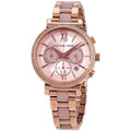 Michael Kors Sofie Chronograph Rose Gold Dial Rose Gold Steel Strap Watch For Women - MK6560