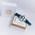 Versace Aion Chronograph Blue Dial Blue Leather Strap Watch for Men - VE1D01220