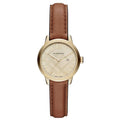 Burberry The Classic Champagne Gold Dial Brown Leather Strap Watch for Women - BU10101