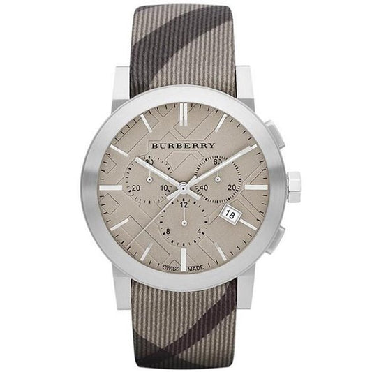 Burberry The City Smoked Brown Dial Brown Leather Strap Watch for Men - BU9361