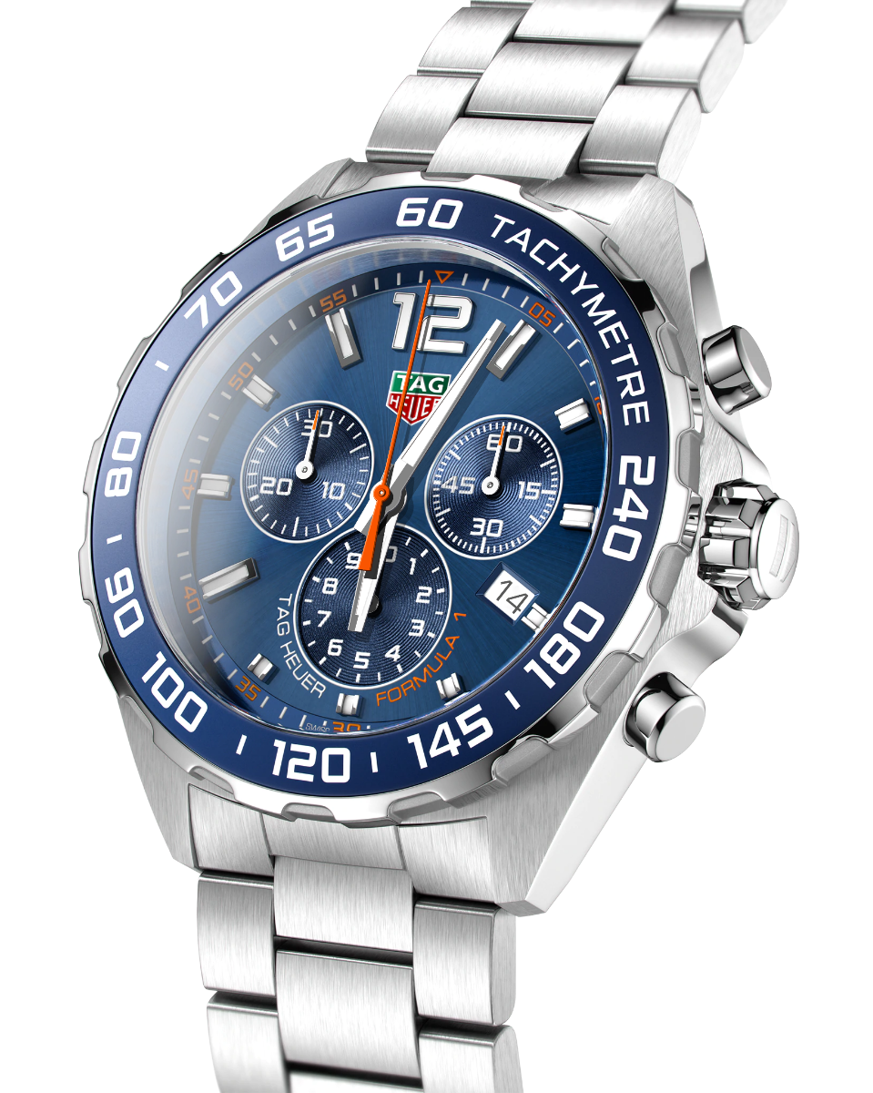 Tag Heuer Formula 1 Chronograph Blue Dial Silver Steel Strap Watch for Men - CAZ1014.BA0842