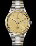 Tudor Style Automatic Gold Dial Two Tone Steel Strap Watch for Men - M12713-0001