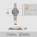 Emporio Armani Gianni T-Bar Quartz Blue Dial Silver Steel Strap Watch For Women - AR11594