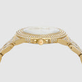 Michael Kors Camille Three-Hand Crystals White Dial Gold Steel Strap Watch for Women - MK4800