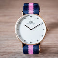 Daniel Wellington Classy Winchester White Dial Two Tone NATO Strap Watch For Women - DW00100077
