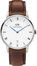 Daniel Wellington Dapper St Mawes White Dial Brown Leather Strap Watch For Women - DW00100095