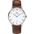 Daniel Wellington Dapper St Mawes White Dial Brown Leather Strap Watch For Women - DW00100095