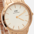 Daniel Wellington Iconic Link White Dial Rose Gold Steel Strap Watch For Women - DW00100209