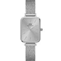 Daniel Wellington Quadro Unitone Silver Dial Silver Mesh Strap Watch For Women - DW00100486