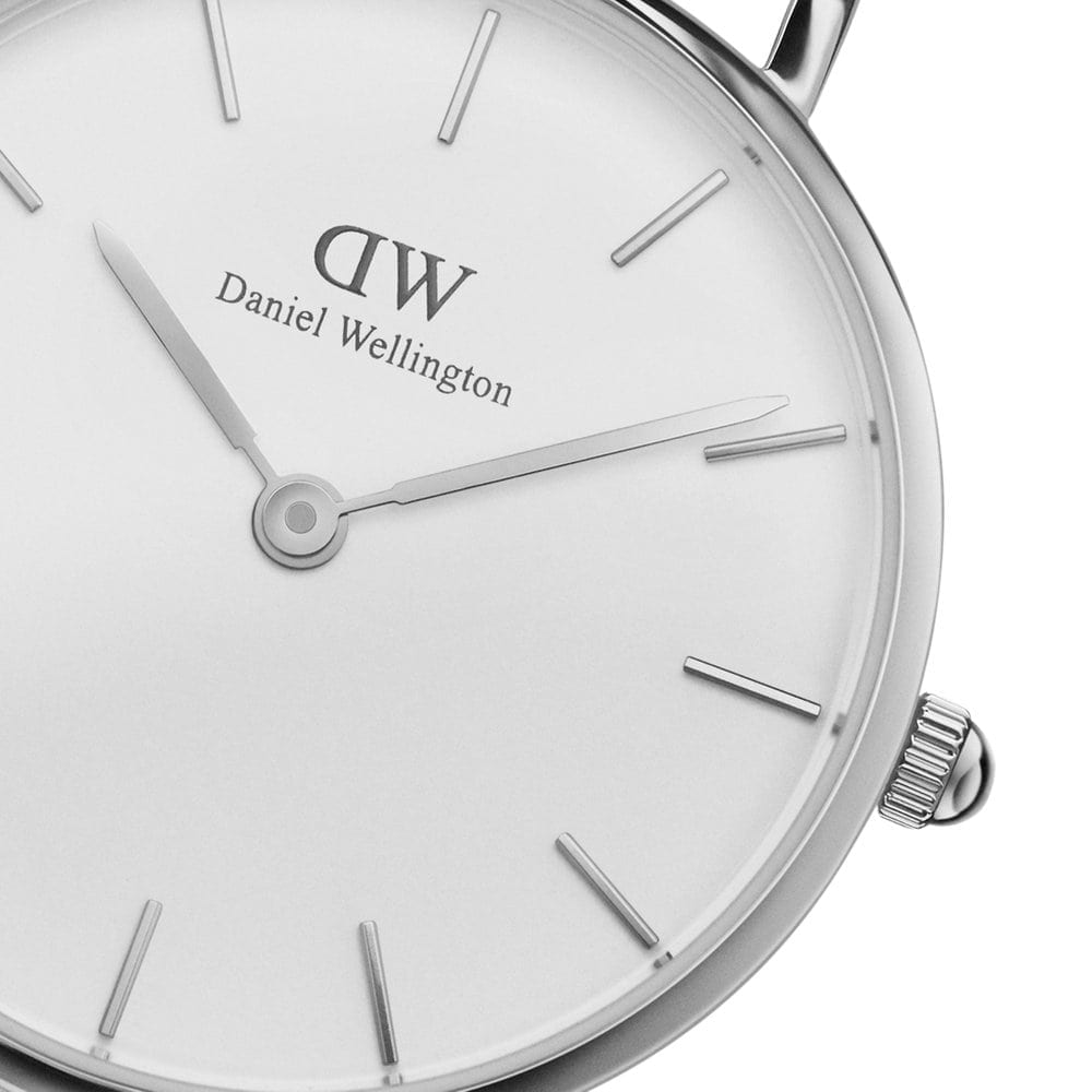 Daniel Wellington Classic Petite Sheffield White Dial Black Leather Strap Watch For Women - DW00100242