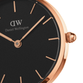 Daniel Wellington Petite Ashfield Black Dial Black Mesh Strap Watch For Women - DW00100245