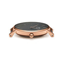 Daniel Wellington Classic Petite York Black Dial Brown Leather Strap Watch For Women - DW00100226