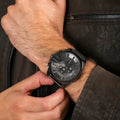 Diesel Mega Chief Chronograph Black Dial Black Mesh Strap Watch For Men - DZ4527