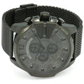 Diesel Mega Chief Chronograph Black Dial Black Mesh Strap Watch For Men - DZ4527