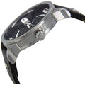 Diesel Mini Daddy Black Silver Dial Black Leather Strap Watch For Men - DZ7307