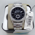 Fossil Machine Chronograph Black Dial Silver Steel Strap Watch for Men - FS4776