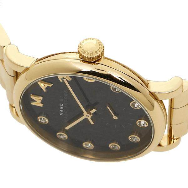 Marc Jacobs Baker Dexter Black Dial Gold Steel Strap Watch for Women - MBM3421
