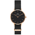 Daniel Wellington Petite Cornwall Black Dial Black Nylon Strap Watch for Women - DW00100247