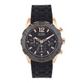 Guess Caliber Chronograph Black Dial Black Rubber Strap Watch for Men  - W0864G2