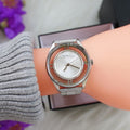 Marc Jacobs Tether Transparent Silver Dial Silver Steel Strap Watch for Women - MBM3412