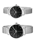 Calvin Klein Even Black Dial Silver Mesh Bracelet Watch for Women - K7B23121