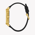 Guess Asteria Multifunction Gold Dial Black Rubber Strap Watch For Women - GW0620L2