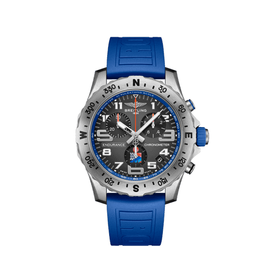 Breitling Endurance Pro Ironman World Championship Grey Dial Blue Rubber Strap Watch for Men - E823103A1M1S1