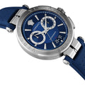 Versace Aion Chronograph Blue Dial Blue Leather Strap Watch for Men - VE1D01220