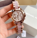 Michael Kors Bradshaw Rose Gold Dial Two Tone Steel Strap Watch for Women - MK6066