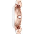 Emporio Armani Retro Quartz Silver Dial Rose Gold Steel Strap Watch For Women - AR1776