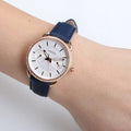Fossil Tailor White Dial Blue Leather Strap Watch for Women - ES4394